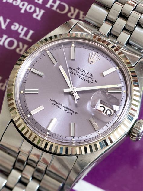 Rolex Datejust Reference 1601 w Lavender Dial Unpolished